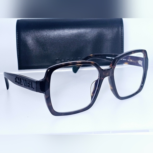 Chanel - Square Eyeglasses RX Frames Blue light-  Dark Tortoise 5408 A - Picture 3 of 11